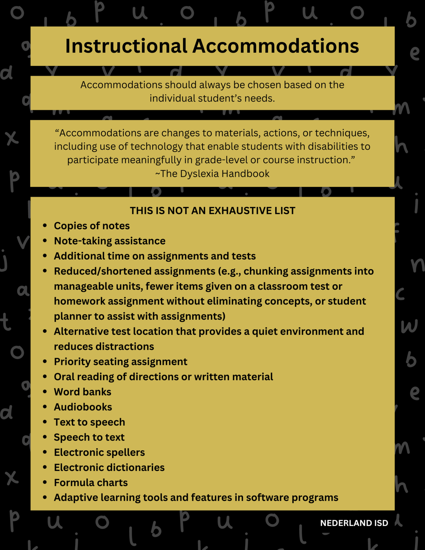 Instructional Accommodations